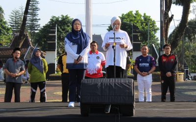 KETUA DPRD BANJARNEGARA HADIRI OLAHRAGA BERSAMA DALAM PERINGATAN HARI BHAKTI ADHYAKSA KE-80